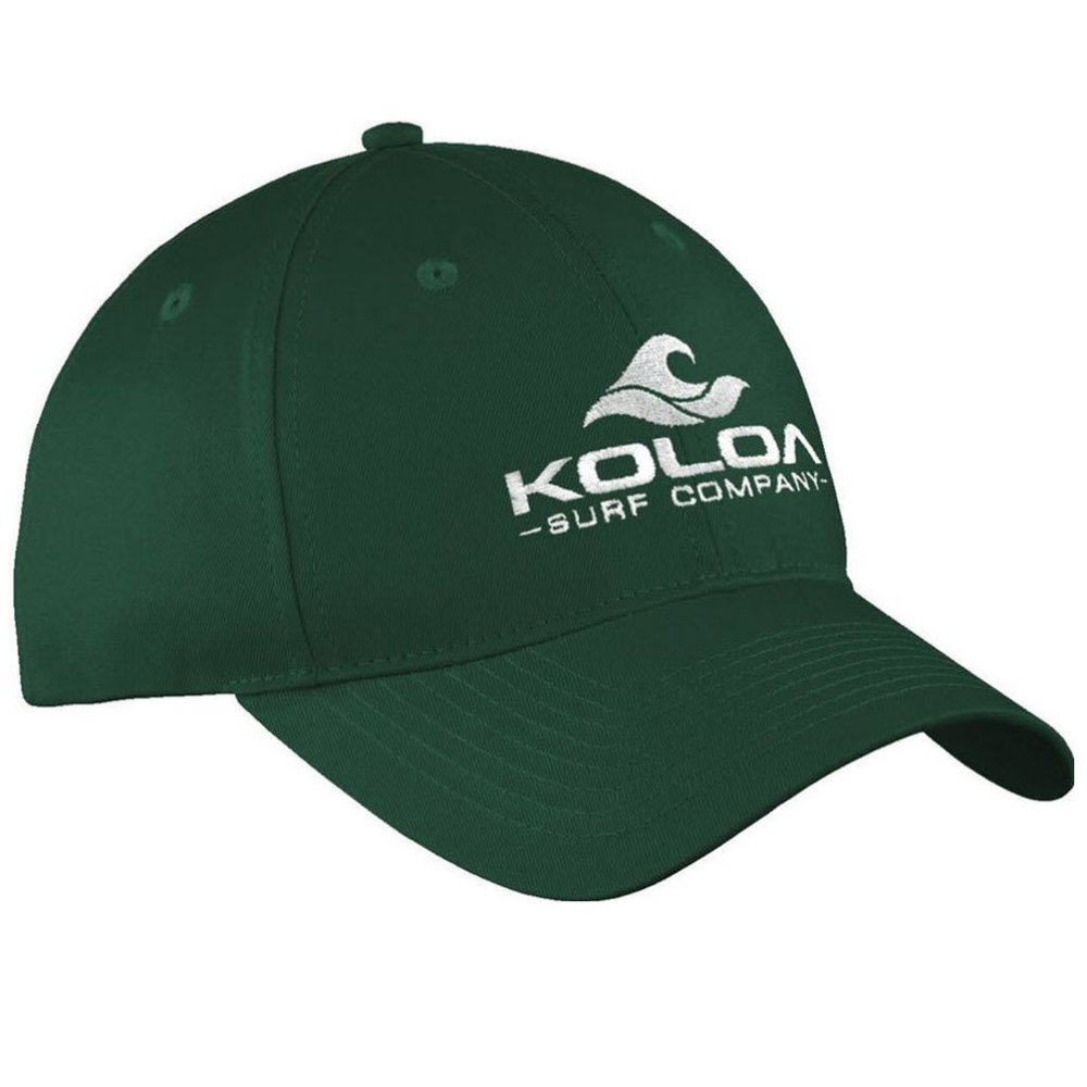 Koloa Embroidered Wave Logo Unstructured Soft Hats. Low Profile Adjustable Cap